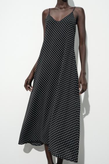 FLOWING LONG DRESS - Black / White by Zara