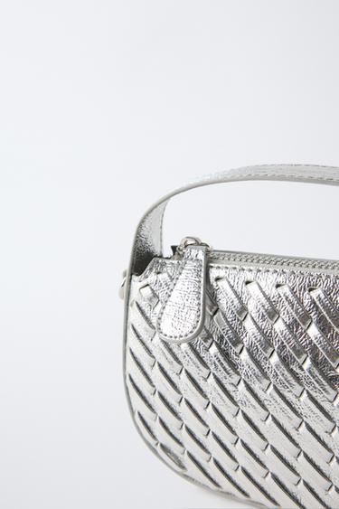 METALLIC WOVEN CROSSBODY BAG - Silver by Zara - Image 2