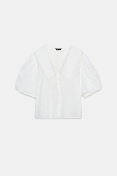 PETER PAN COLLAR BLOUSE - White by Zara - Image 4