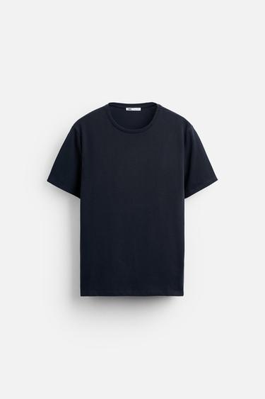 CAMISETA BÁSICA SLIM FIT - Marino de Zara