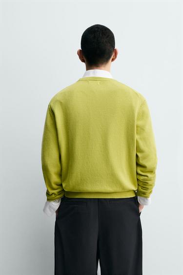PULL LÉGER EN COTON - Citron vert de Zara - Image 2