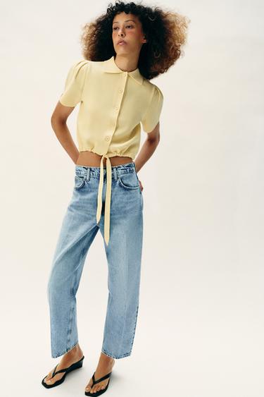 ТРИКОТАЖНИЙ ЖАКЕТ З БАНТОМ - Жовтий Zara - Зображення 0