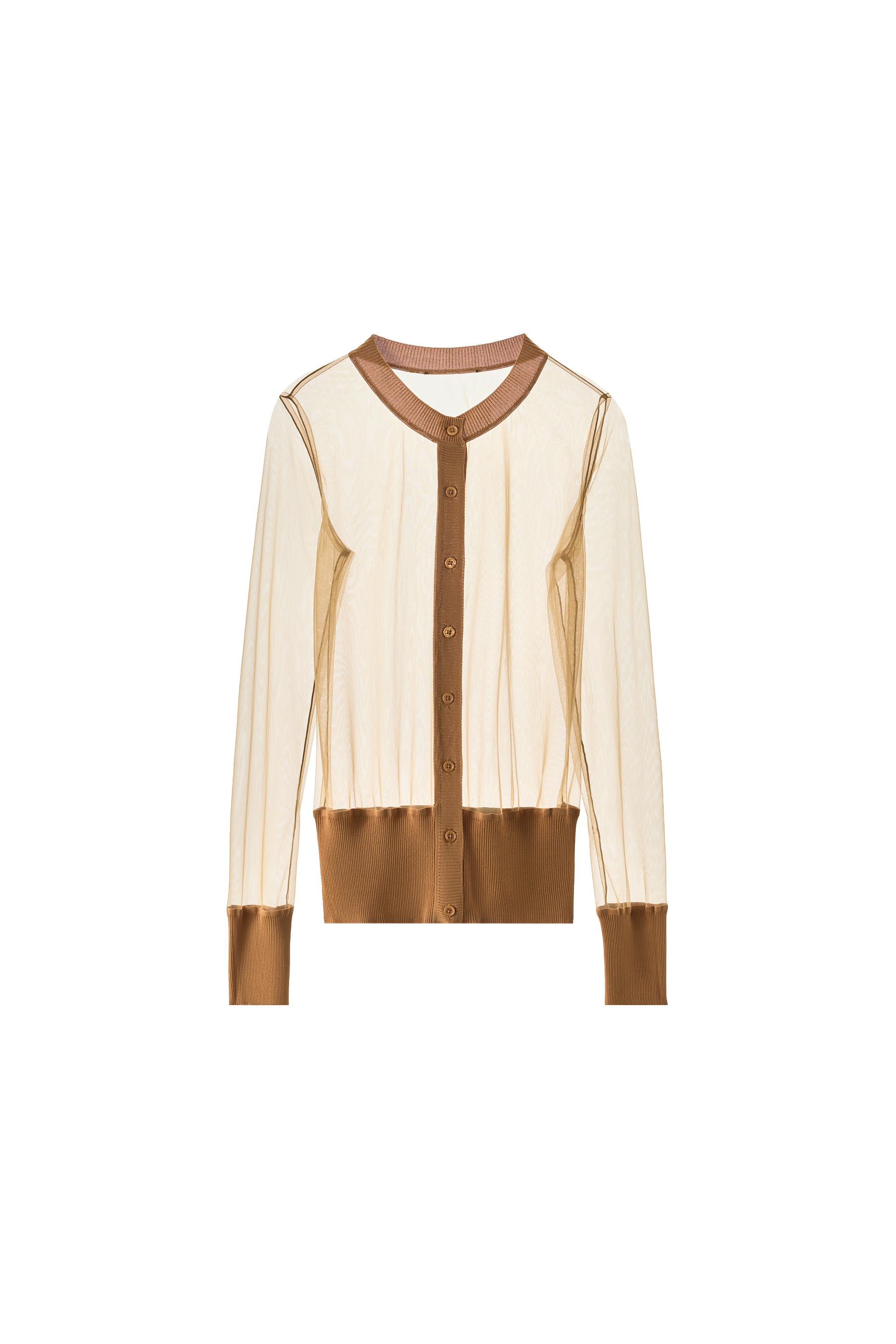 CHAQUETA COMBINADA GEORGETTE PUNTO