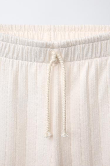 SWISS EMBROIDERY JACQUARD TROUSERS - Ecru by Zara - Image 2