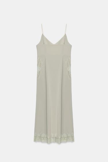 FLOWING LACE DRESS - Light green by Zara - Image 8