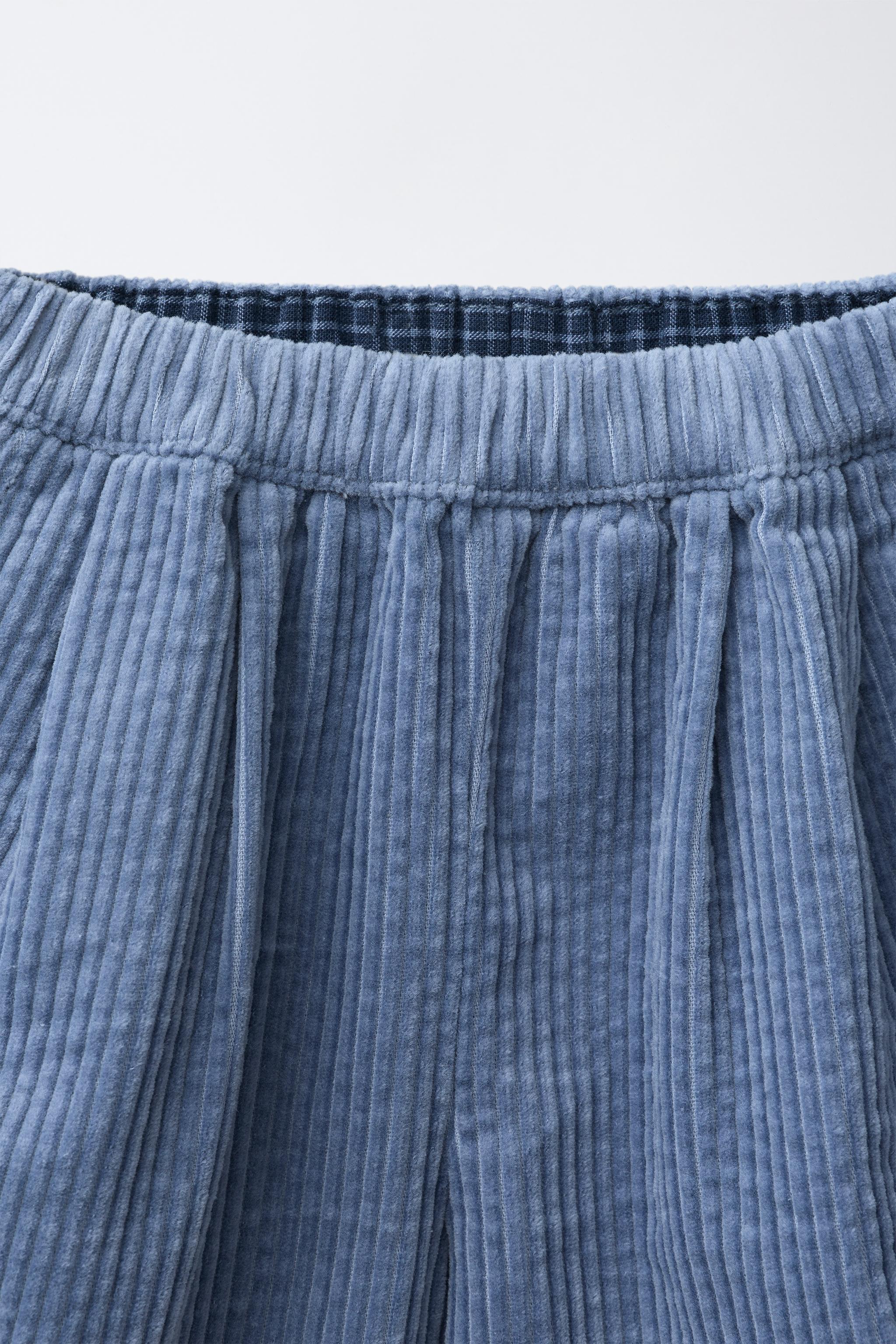 PANTALON BALLOON EN VELOURS CÔTELÉ À PINCES