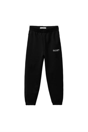 Zara TEXT PRINT JOGGER PANTS - Black