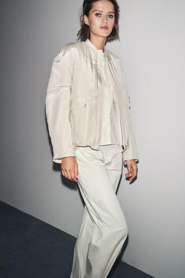 VESTE MATELASSÉE À POCHES ZW COLLECTION - Beige / Vert de Zara