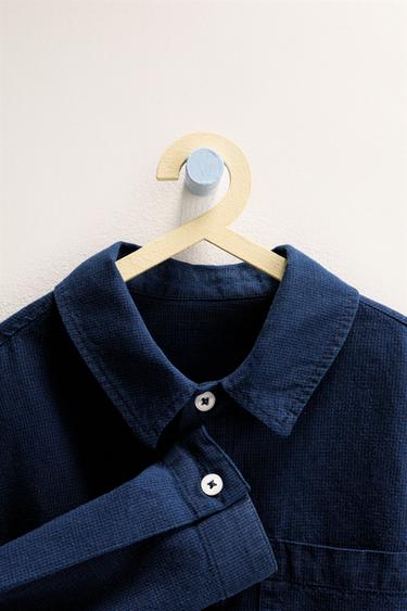 ZARA TIMELESS - CHEMISE À CARREAUX AVEC COTON ET LIN - Indigo de Zara - Image 2