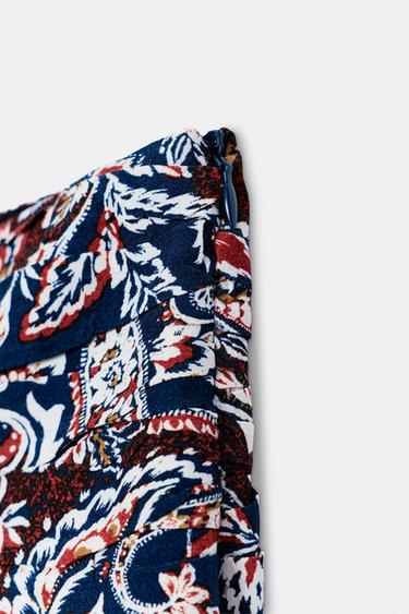 ASYMMETRIC PRINTED SKORT - Blue by Zara - Image 7