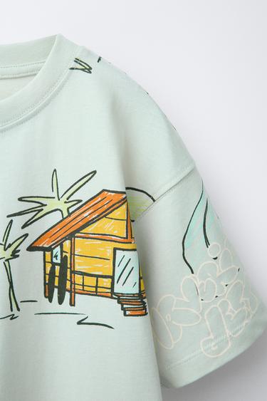 PRINTED T-SHIRT - Sky blue by Zara - Image 2