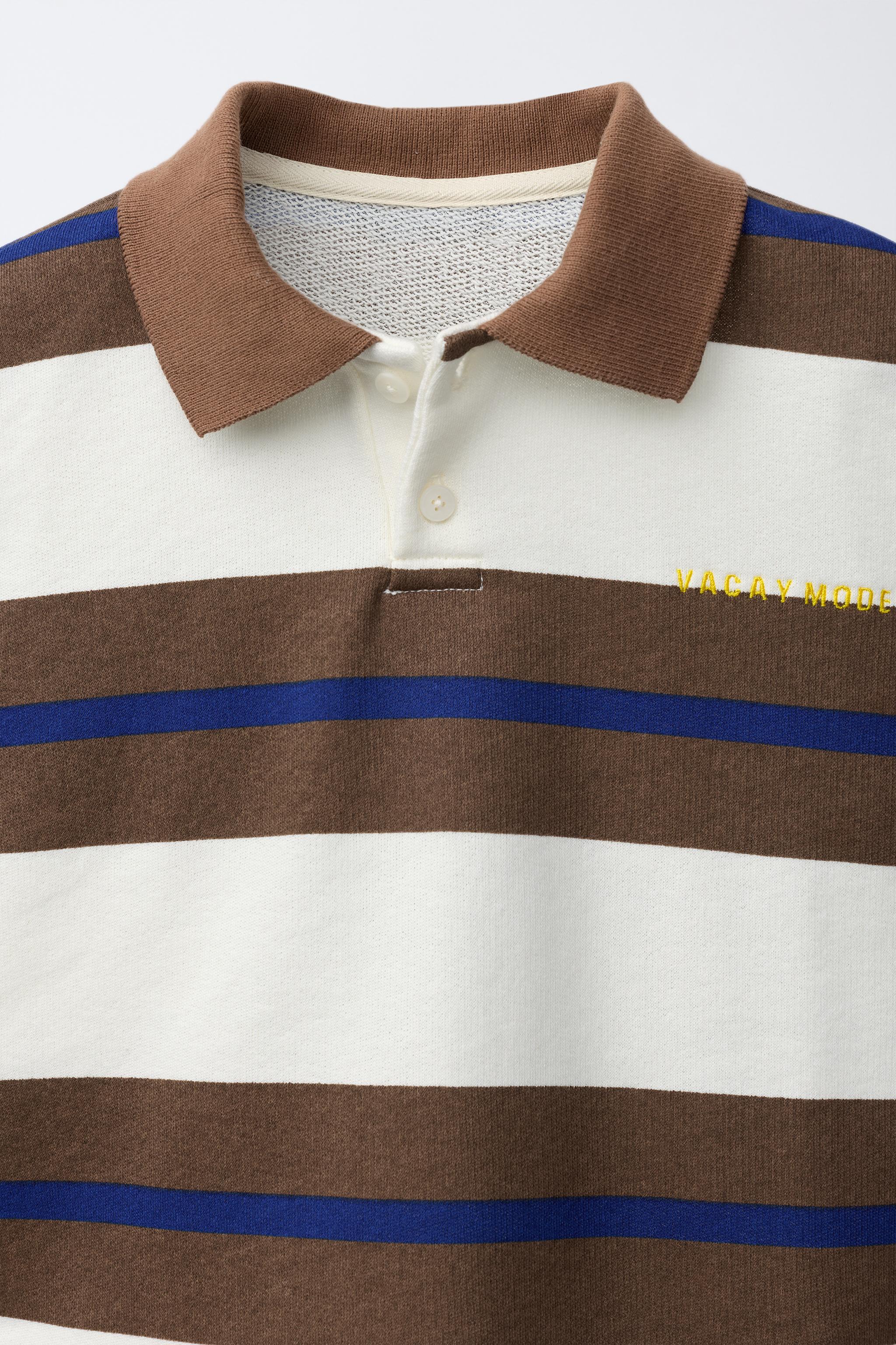STRIPED POLO SWEATSHIRT