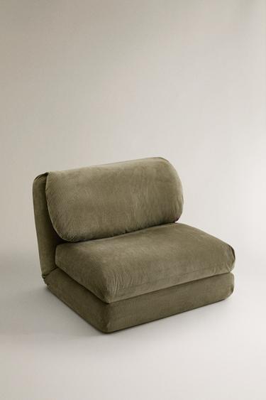 FOLDING CORDUROY CHAIR - Green by Zara - Image 1