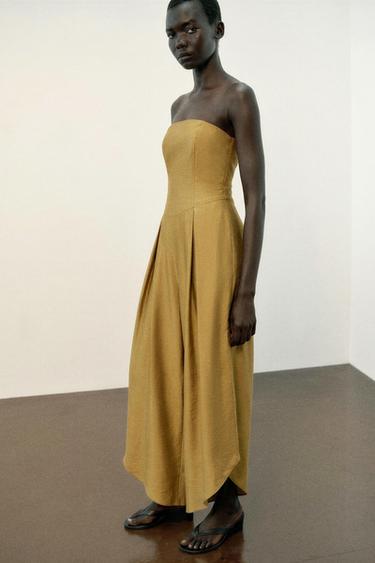 Zara ASYMMETRICAL HEM JUMPSUIT - taupe brown - Image 0