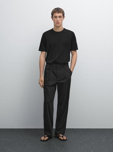 Zara Relaxed fit trousers with darts - Black