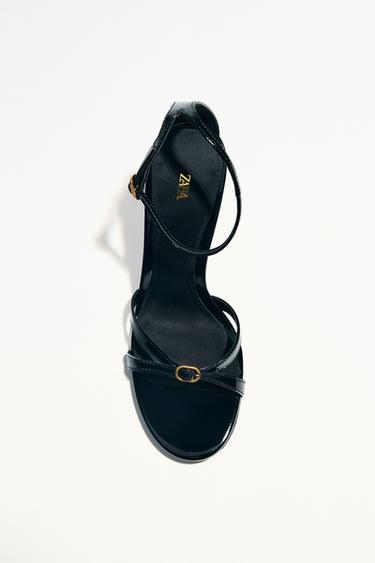SANDALI TACCO ALTO CON FIBBIA - Nero di Zara