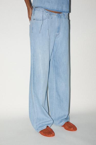 PANTALÓN DENIM TRF PIJAMERO - Azul de Zara