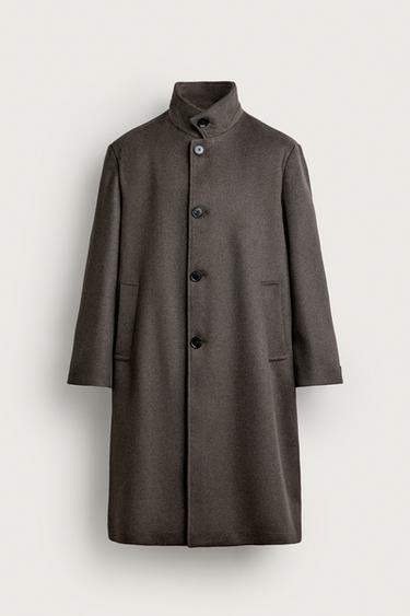 RELAXED FIT WOOL BLEND COAT - Taupe grey by Zara