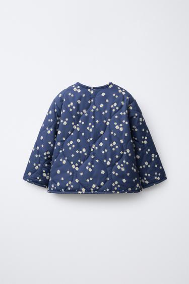 VESTE REMBOURRÉE IMPRIMÉ MARGUERITE - Bleu marine de Zara - Image 1