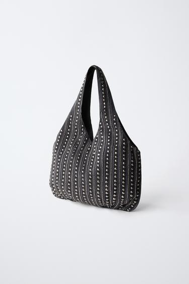 STUDDED SHOPPER BAG — Blue 2