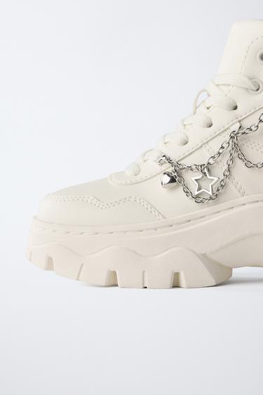 HIGH-TOP SNEAKERS WITH CHUNKY SOLE AND CHARMS - Beige by Zara - Image 3
