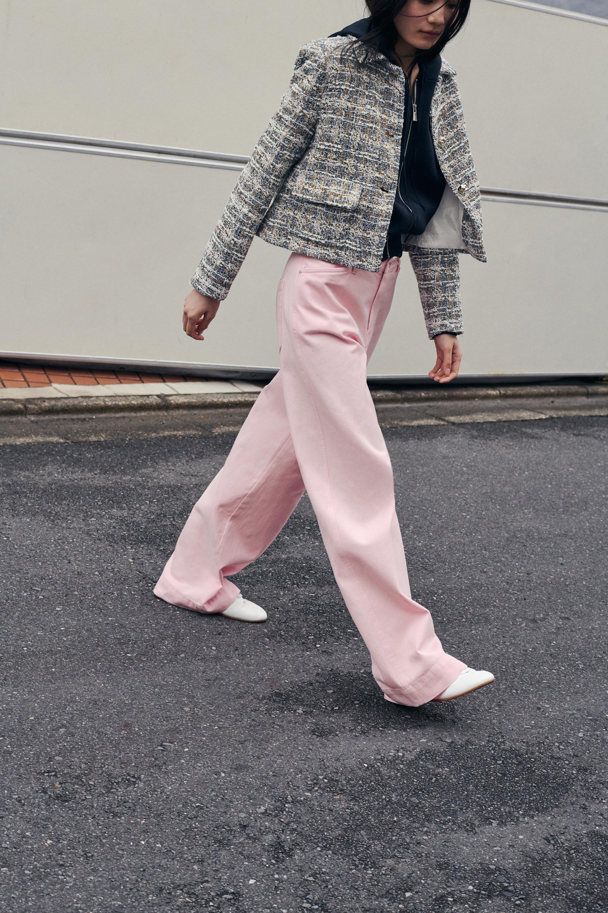 ☆ドイツ発*ZARA*新作*ハイウエストワイドデニム/PINK☆ JEANS Z1975 WIDE LEG ハイウエスト - ピンク | ZARA Japan / 日本