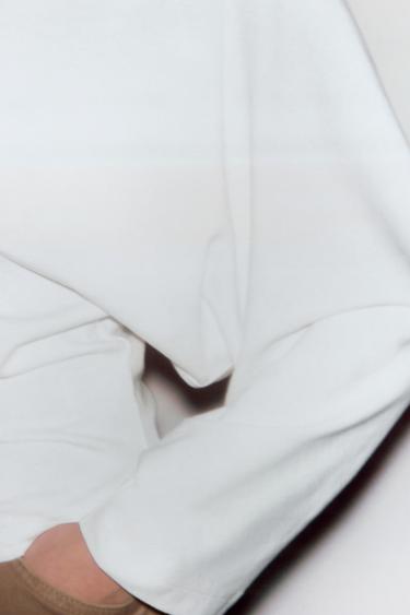 COTTON V-NECK T-SHIRT - White by Zara - Image 7