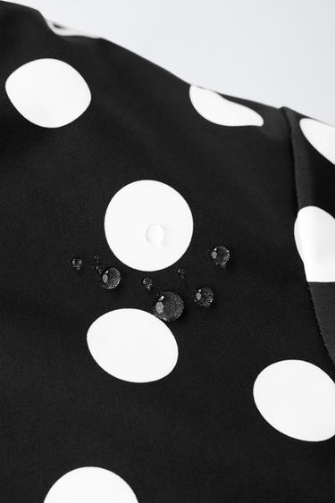 VESTE RÉSISTANTE À L'EAU ET COUPE-VENT À POIS - Noir de Zara - Image 9