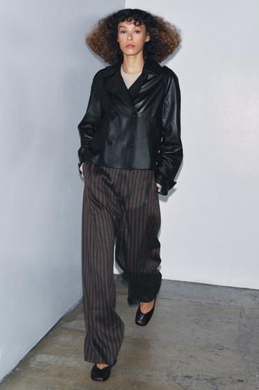 Zara LEATHER JACKET ZW COLLECTION LIMITED EDITION - Black