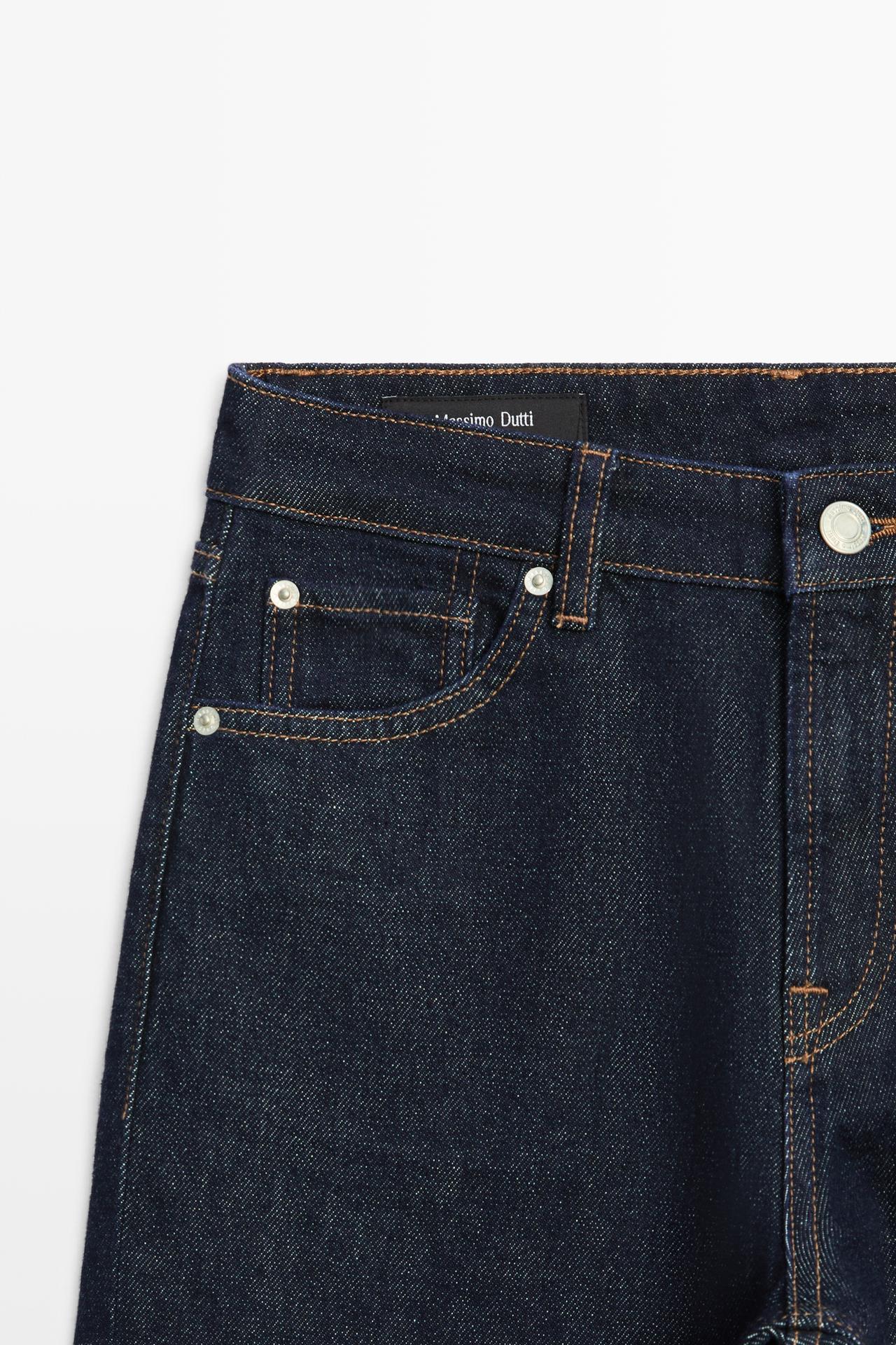 High-waist cropped straight-leg jeans — Blue