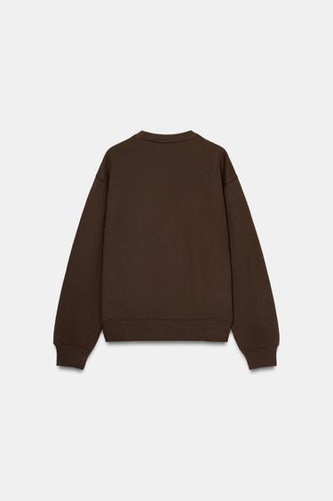 EMBOSSED BOW SWEATSHIRT - Brown by Zara - Image 5