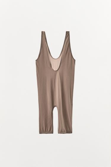POLYAMIDE PLAYSUIT - Brown / Taupe by Zara - Image 5
