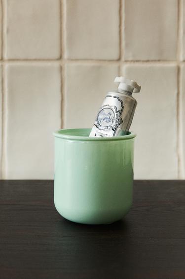 Zara JADE GLASS TOOTHBRUSH HOLDER - Sea green