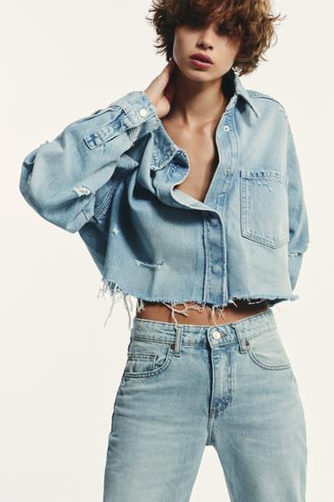 MID-RISE WIDE-LEG TRF JEANS - Light blue by Zara - Image 3