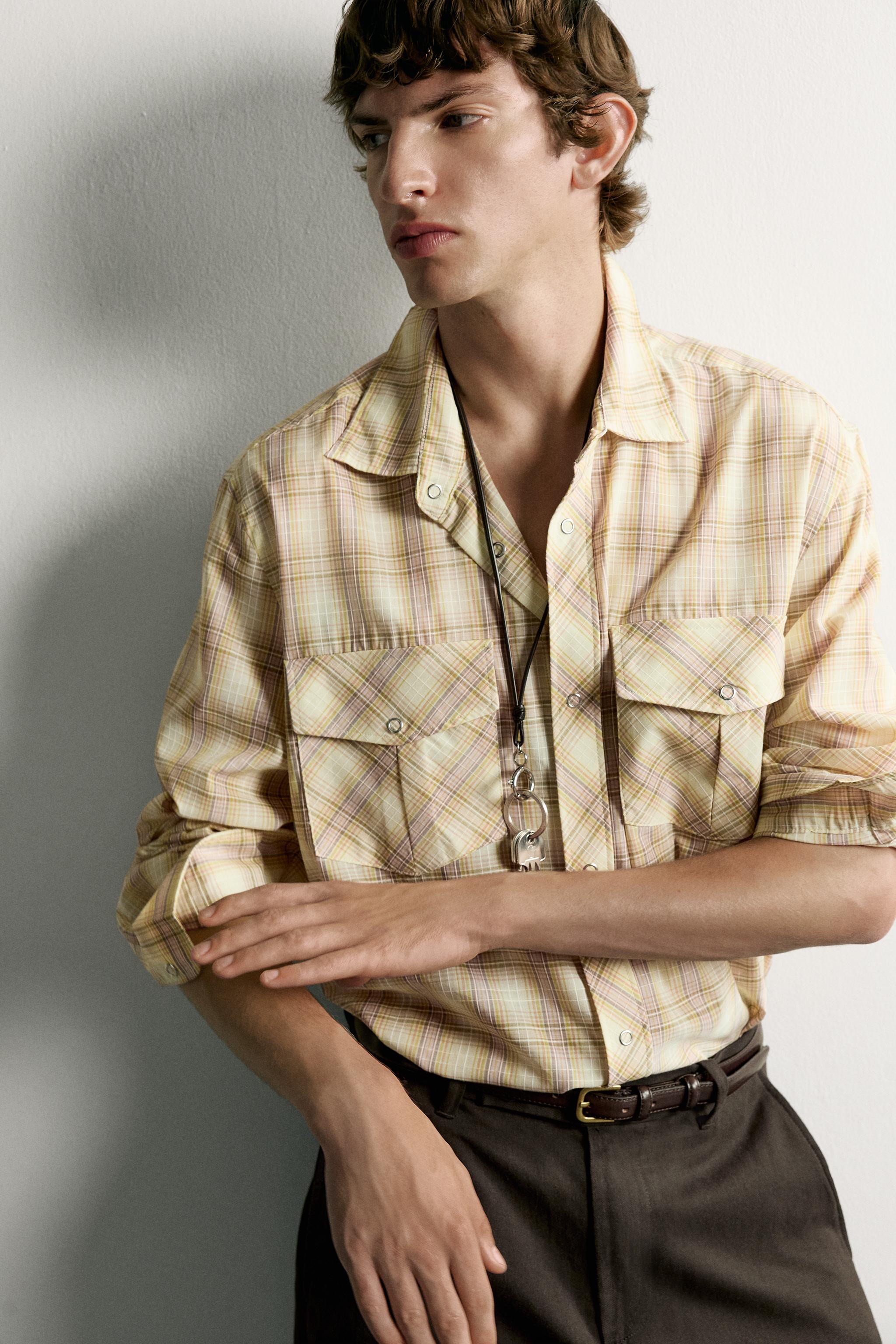 RELAXED-FIT PLAID SHIRT WITH POCKETS