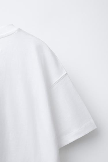 T-SHIRT IMPRIMÉ TIGRE INSCRIPTION EN RELIEF - Blanc de Zara - Image 3