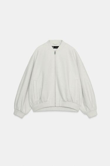 SOFT OVERSIZE BOMBER JACKET - Ecru by Zara