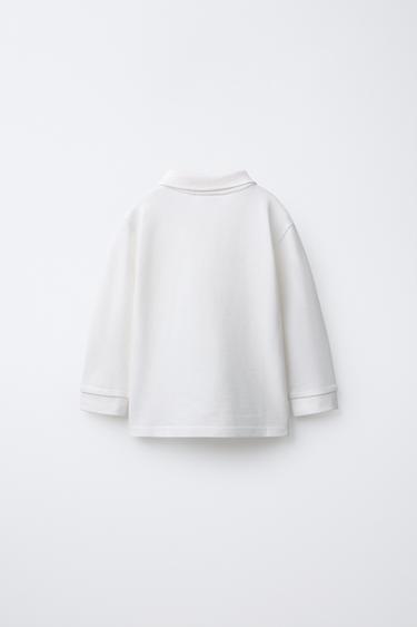 BASIC PIQUÉ POLO SHIRT - White by Zara - Image 1