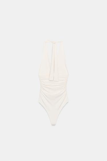 BODY DRAPÉ EN POLYAMIDE - Écru de Zara - Image 7