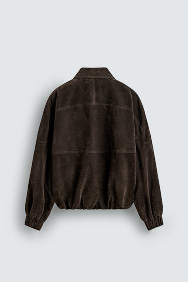 FAUX SUEDE JACKET - Brown by Zara - Image 8