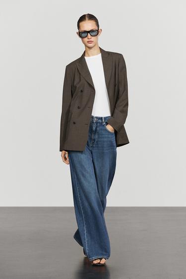 Zara Double-breasted blazer with pocket detail - Cobalt - Image 0