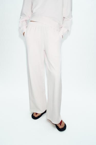PANTALONS ANXOS AMB EFECTE RENTAT - Rosa pastel de Zara
