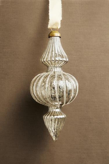 MIRRORED SPINNING TOP CHRISTMAS TREE DECORATION - Silver by Zara - Image 4