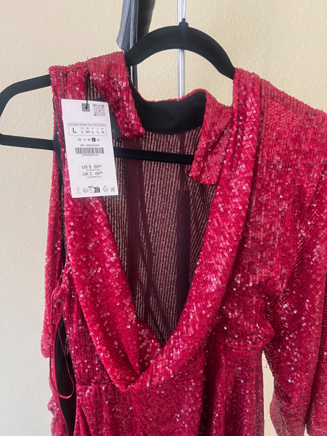 ASYMMETRIC SEQUIN MINI DRESS - Image 5
