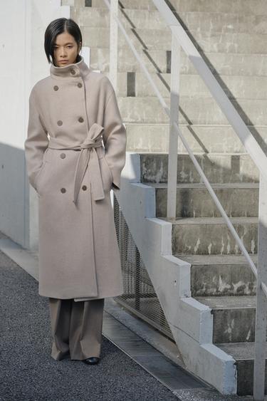 オーバーサイズハイネックコート ZW COLLECTION LIMITED EDITIONストーンZaraのオーバーサイズハイネックコート ZW COLLECTION LIMITED EDITION - ストーン 