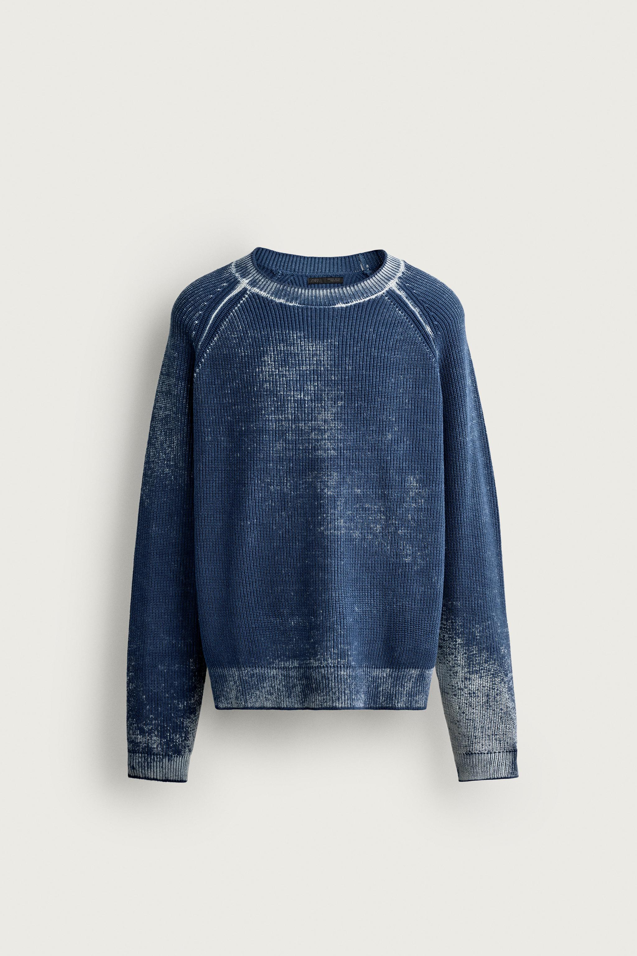 RELAXED FIT WASHED PRINT SWEATER