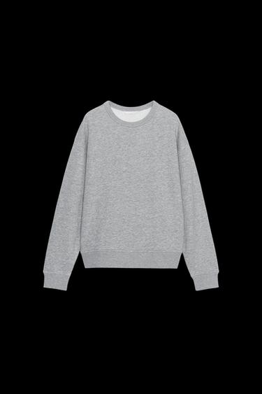 RUSTIKALES RIB-SWEATSHIRT - Grau meliert von Zara - Bild 0