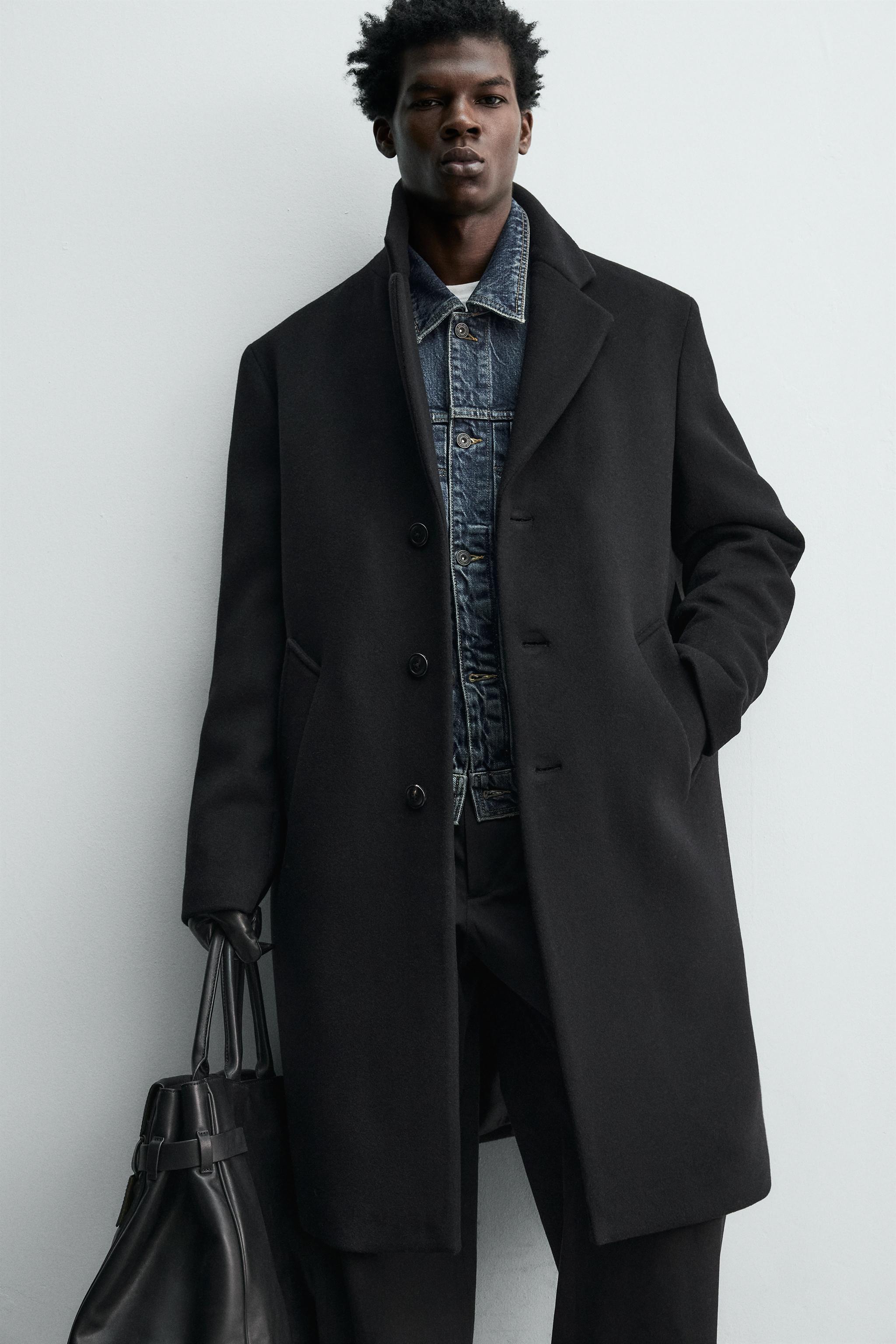 ZARA MANTECO ブラック ピーコート ZARA クロップド MANTECO ウール コート ブラック M-L｜Yahoo!フリマ