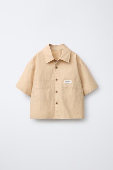 ÁO SƠ MI CÓ HAI TÚI NGỰC - Nâu vàng từ Zara