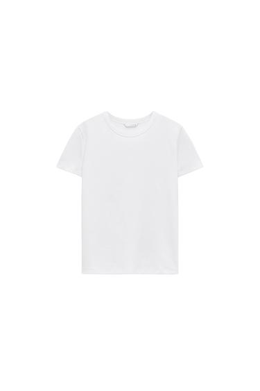 CAMISETA INTERLOCK MANGA CORTA - Blanco de Zara